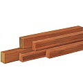 Azobe Hardhouten regel, 4-zijdig glad geschaafd 4,5 x 7,0 x 300 cm.