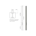 Lichtgewicht betonpaal met diamantkop ongecoat 8,5x8,5x280 cm, tussenpaal, grijs.