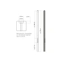 Lichtgewicht betonpaal met diamantkop ongecoat 8,5x8,5x280 cm, eindpaal, grijs.