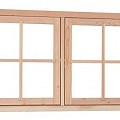 Douglas dubbel uitzetraam, 140 x 81 cm, groen geïmpregneerd.