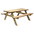 Picknicktafel Easy, 42 mm dik, bladmaat 180 x 70 cm, groen geïmpregneerd.
