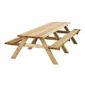 Picknicktafel Lange Jan, 42 mm dik, bladmaat 300 x 70 cm, groen geïmpregneerd.