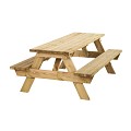 Picknicktafel Bobito, 42 mm dik, bladmaat 220 x 71 cm, groen geïmpregneerd.
