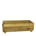 Bloembak rechthoek 25 x 82 x 34 cm (HxBxD), groen geïmpregneerd.