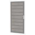 Composiet deur met houtmotief in aluminium frame 90 x 183 cm, grijs.
