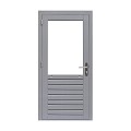Hardhouten enkele 1-ruits deur Prestige met dubbelglas, linksdraaiend, 109 x 221 cm, grijs gegrond.