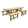 Picknicktafel Family, bladmaat 70 x 240 cm, groen geïmpregneerd.