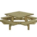 Picknicktafel vierkant, 195x195cm
