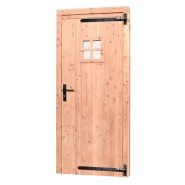 Douglas enkele 1-ruits deur inclusief kozijn, rechtsdraaiend, 90 x 201 cm, onbehandeld.