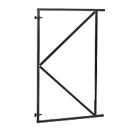 Verstelbaar stalen poortframe 100 x 155 cm, zwart gecoat.