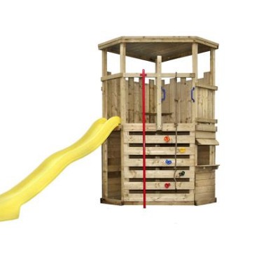 Banddeel vuren enkelzijdige wand B, t.b.v. dubbele deur, 228,5 x 224 cm, kleurloos geïmpregneerd.