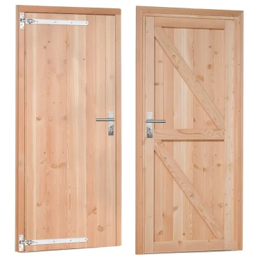 Douglas enkele dichte deur inclusief kozijn, linksdraaiend, 90 x 201 cm, kleurloos geïmpregneerd.