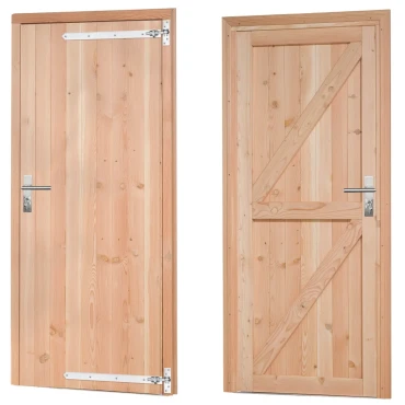 Douglas enkele dichte deur inclusief kozijn, rechtsdraaiend, 90 x 201 cm, kleurloos geïmpregneerd.