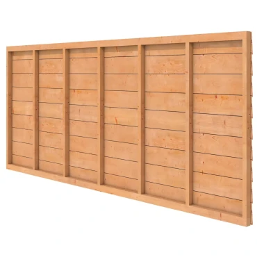 Douglas wandpakket t.b.v. enkelzijdige wand kapschuur Comfort 371x162 cm, kleurloos geïmpregneerd