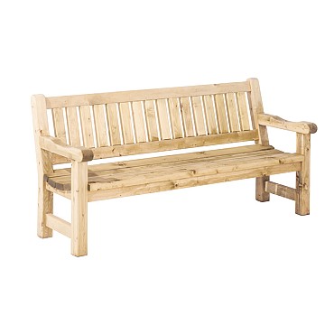 Bank Luuk, 40 mm dik, 96 x 200 x 74 cm (HxBxD), groen geïmpregneerd.