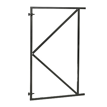 Verstelbaar stalen poortframe 100 x 155 cm, zwart gecoat.