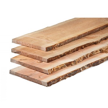 Douglas fijnbezaagd schaaldeel 1,9 x 12-25 x 300 cm, onbehandeld.