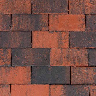 Betonstraatsteen 6cm rood/zwart
