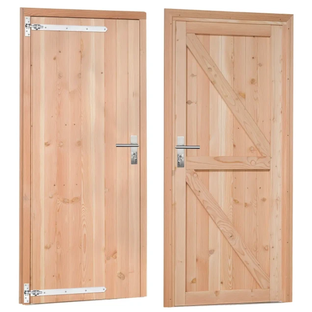 Douglas enkele dichte deur inclusief kozijn, linksdraaiend, 90 x 201 cm, onbehandeld.