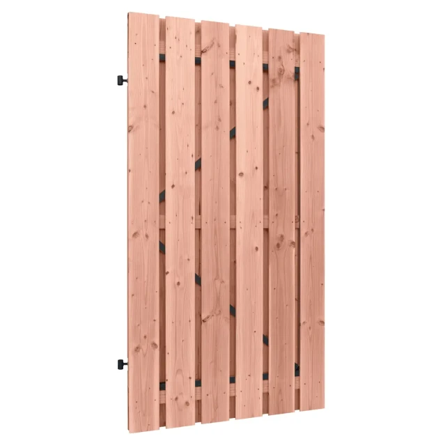 Douglas geschaafde plankendeur op zwart stalen frame, 100x190cm