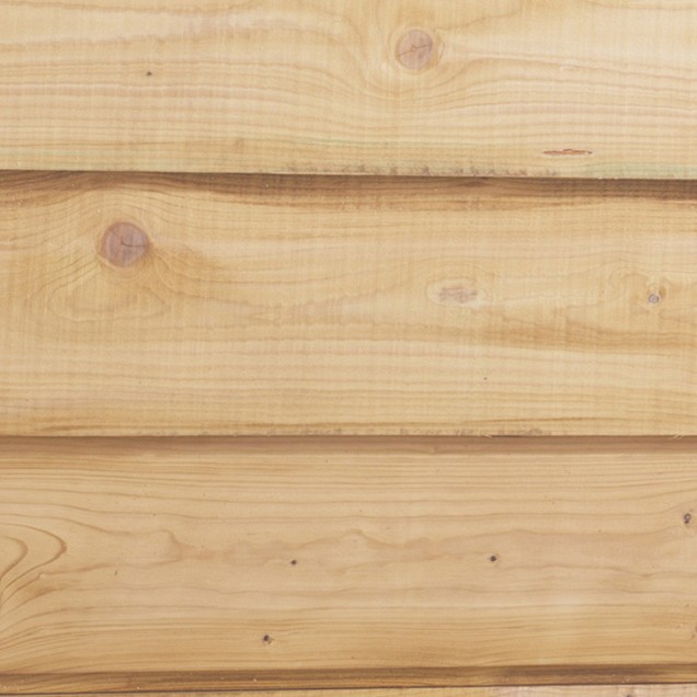 Scandinavisch vuren Zweeds rabat, 1 zijde geschaafd, 1 zijde fijnbezaagd, 1-2,1 x 14,5 x 300 cm, groen geïmpregneerd.