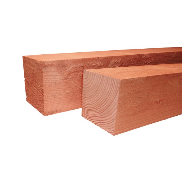 Douglas fijnbezaagde paal 120x120mm 500 cm, onbehandeld.