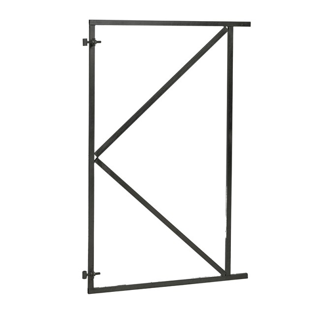 Verstelbaar stalen poortframe 100 x 155 cm, zwart gecoat.