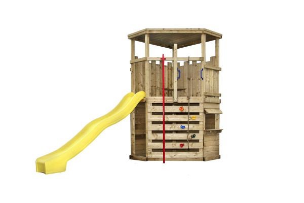 Banddeel vuren enkelzijdige wand B, t.b.v. dubbele deur, 228,5 x 224 cm, kleurloos geïmpregneerd.