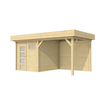 Vuren Topvision Kuifmees, 250 x 250 en luifel 300 cm, wit gespoten.